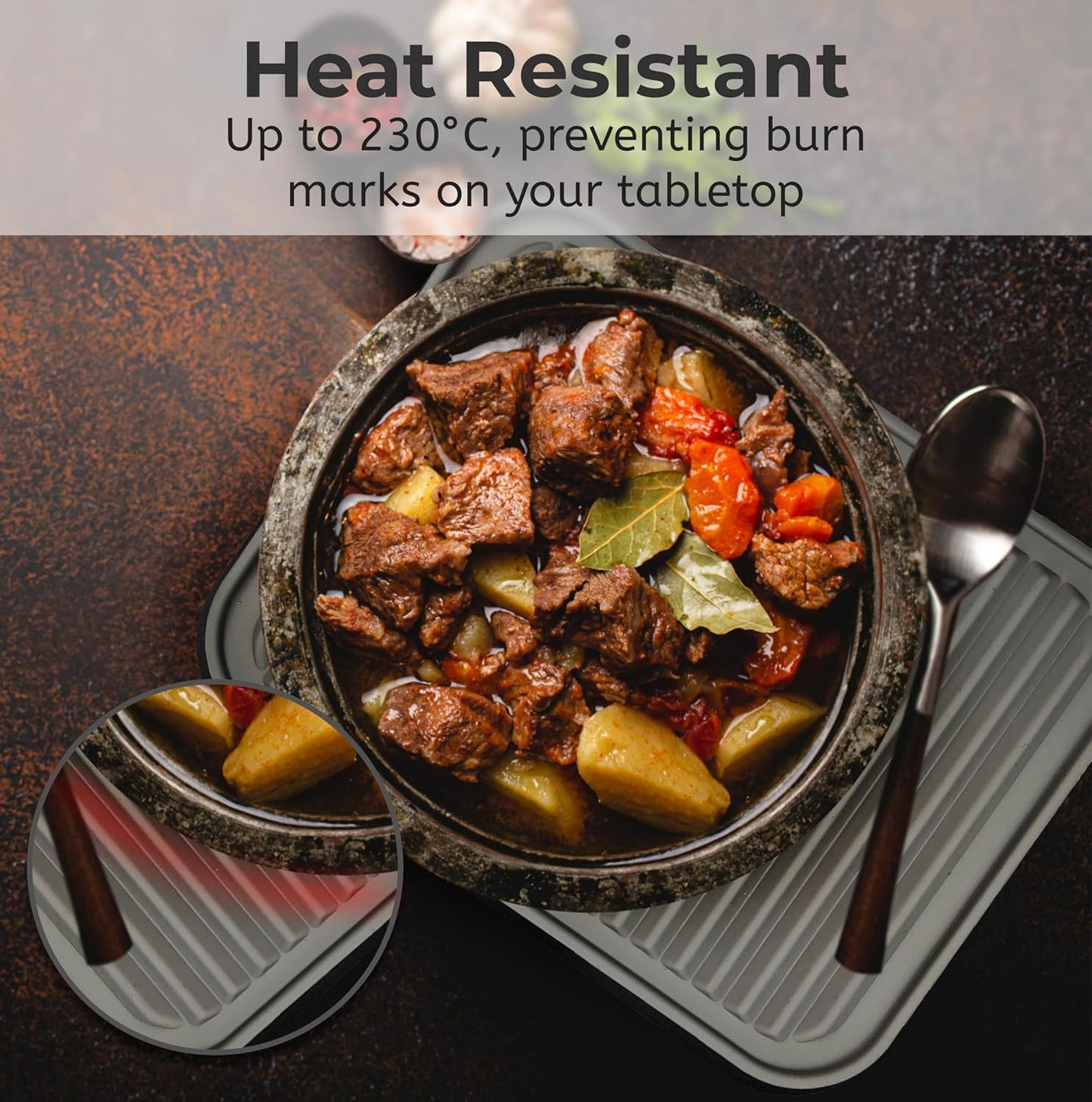 Silicone Trivets for Hot Dishes, Pots, Pans (2 Pack) - Heat-Resistant Pot Holders for Kitchen Countertop Mats - Silicone Trivet Mat (9 x 12 Inch) - Multipurpose Counter Pads (Black)