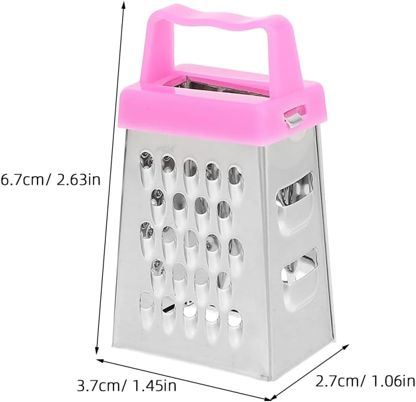 6 Pcs Mini Cheese Grater Set, 4-Sided Stainless Steel Small Box Graters for Kitchen, Portable Vegetable Shredder & Lemon Zester, Ideal for Garlic, Ginger, Chocolate (Blue, Green, Rose Red)