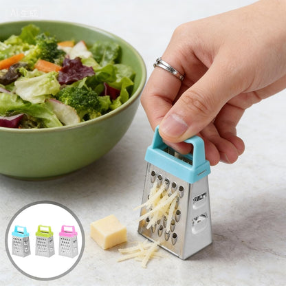 6 Pcs Mini Cheese Grater Set, 4-Sided Stainless Steel Small Box Graters for Kitchen, Portable Vegetable Shredder & Lemon Zester, Ideal for Garlic, Ginger, Chocolate (Blue, Green, Rose Red)