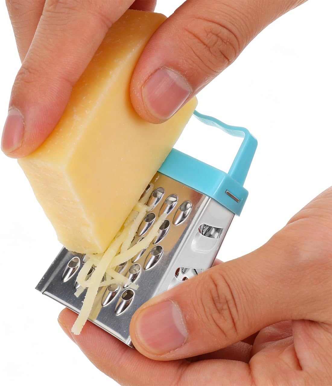 6 Pcs Mini Cheese Grater Set, 4-Sided Stainless Steel Small Box Graters for Kitchen, Portable Vegetable Shredder & Lemon Zester, Ideal for Garlic, Ginger, Chocolate (Blue, Green, Rose Red)
