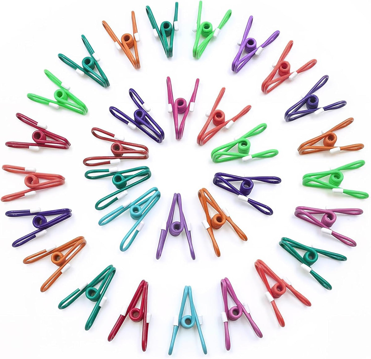 Chip Clips, 10 Pack Colorful Metal Chip Bag Clips with Rubber Caps PVC-Coated Strong Spring Steel Clip for Food Package, Chips Bag, Snack, Clothes pins, Paper, 5 Random Colors 2.2 Inch