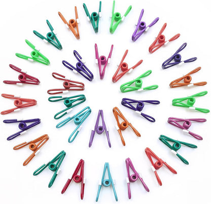 Chip Clips, 10 Pack Colorful Metal Chip Bag Clips with Rubber Caps PVC-Coated Strong Spring Steel Clip for Food Package, Chips Bag, Snack, Clothes pins, Paper, 5 Random Colors 2.2 Inch