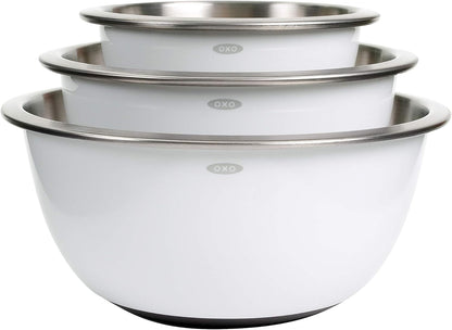 Good Grips 3-Piece Stainless Steel Mixing Bowl Set - Blue & Gray