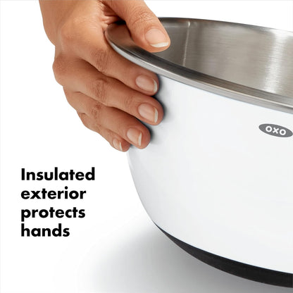 Good Grips 3-Piece Stainless Steel Mixing Bowl Set - Blue & Gray