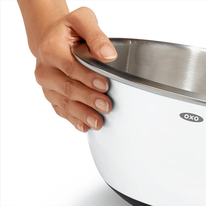 Good Grips 3-Piece Stainless Steel Mixing Bowl Set - Blue & Gray