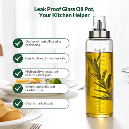 Oil Bottles, Olive Oil Dispenser, Oil Dispenser Bottles, Oil Dispenser, Oil Dispenser Bottle for Kitchen, Glass Oil Bottle 500ml, Easy Refill & Cleaning Non-Drip Spout (500ML 2pcs)