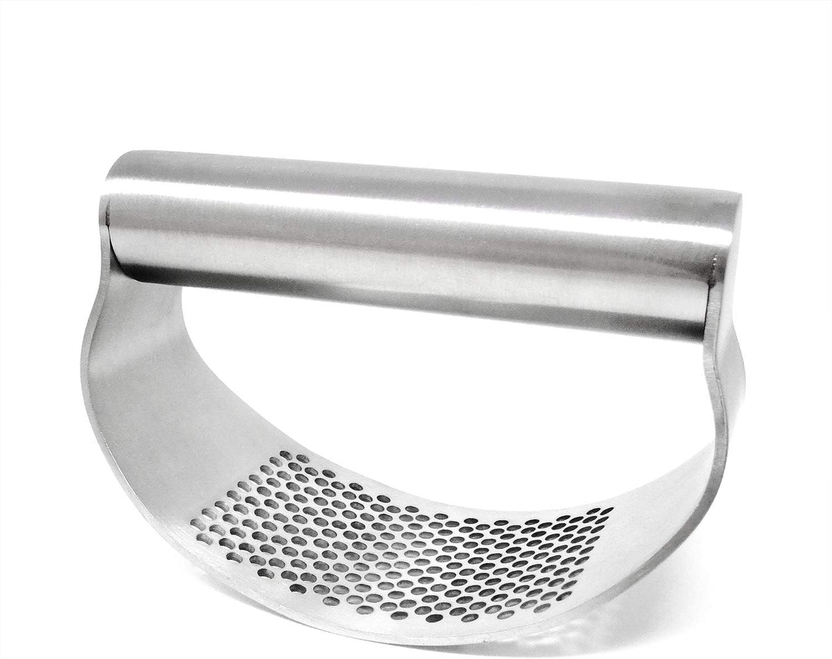 " 1PCS Stainless Steel Garlic Press Rocker Manual Garlic Crusher Garlic Easy Grip Mincer Ginger Press Squeezer Kitchen Tools for Home and Restaurants, Dishwasher Safe (4.2"")"