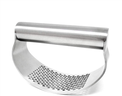 " 1PCS Stainless Steel Garlic Press Rocker Manual Garlic Crusher Garlic Easy Grip Mincer Ginger Press Squeezer Kitchen Tools for Home and Restaurants, Dishwasher Safe (4.2"")"