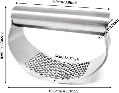 " 1PCS Stainless Steel Garlic Press Rocker Manual Garlic Crusher Garlic Easy Grip Mincer Ginger Press Squeezer Kitchen Tools for Home and Restaurants, Dishwasher Safe (4.2"")"