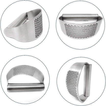 " 1PCS Stainless Steel Garlic Press Rocker Manual Garlic Crusher Garlic Easy Grip Mincer Ginger Press Squeezer Kitchen Tools for Home and Restaurants, Dishwasher Safe (4.2"")"
