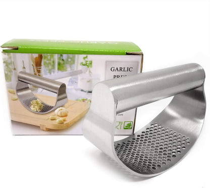 " 1PCS Stainless Steel Garlic Press Rocker Manual Garlic Crusher Garlic Easy Grip Mincer Ginger Press Squeezer Kitchen Tools for Home and Restaurants, Dishwasher Safe (4.2"")"