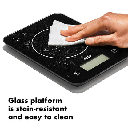 Good Grips 11lb/5kg Everyday Glass Food Scale, Gram Scale for Meal Prep