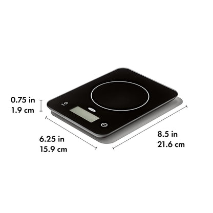 Good Grips 11lb/5kg Everyday Glass Food Scale, Gram Scale for Meal Prep