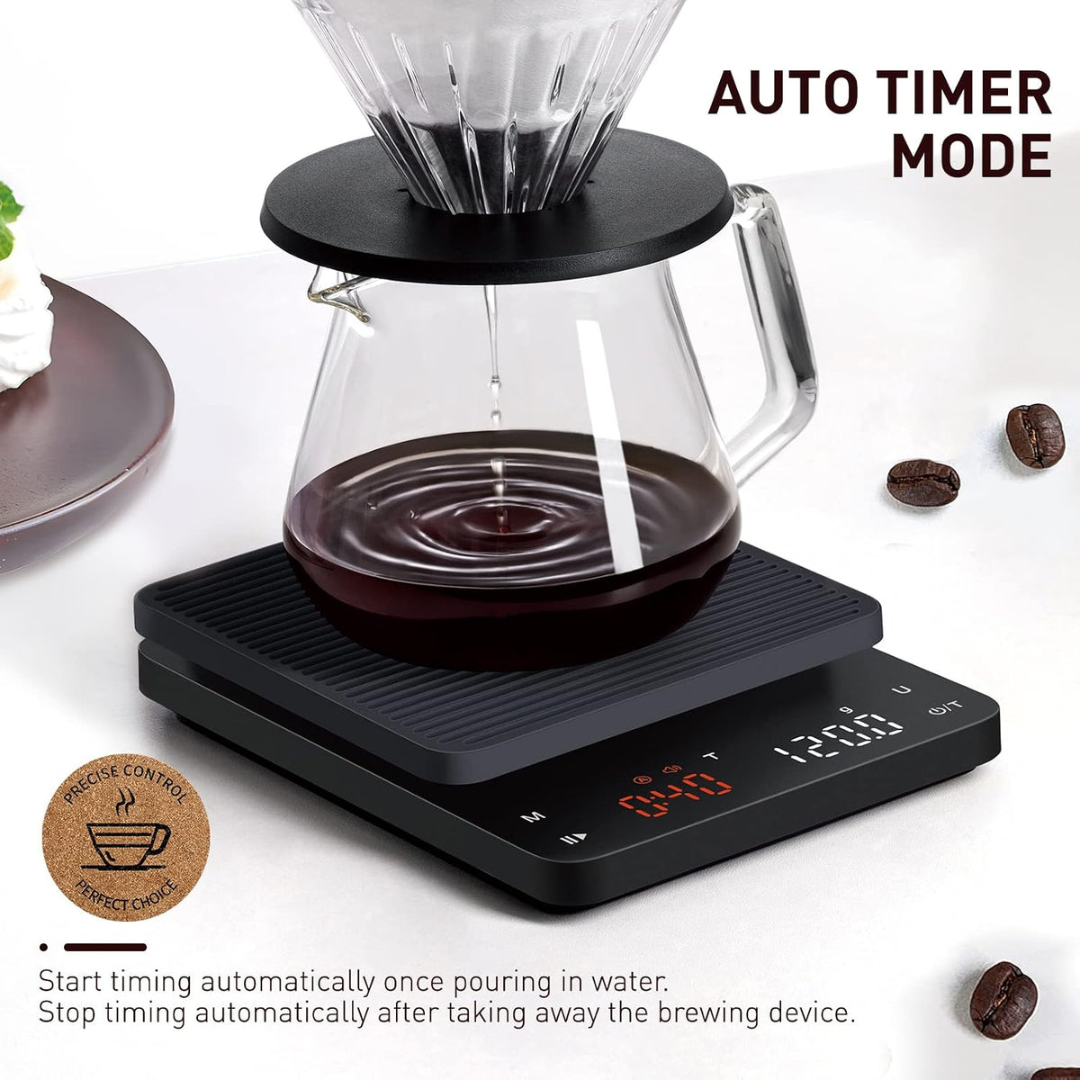 BAGAIL Coffee Scale with Timer, 0.1g/3kg Precision