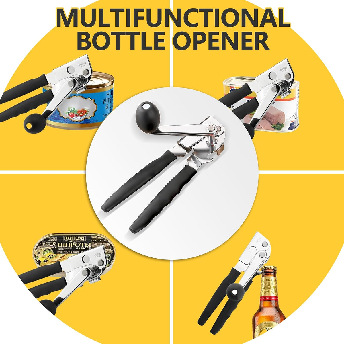 Commercial Can Opener Heavy Duty,Effortless Easy Turn Design for Large Cans