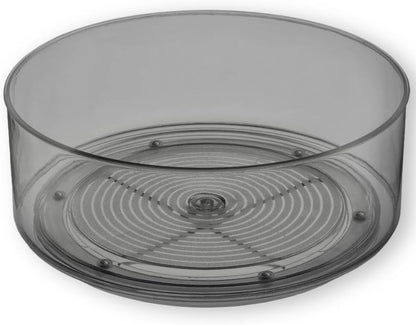 Round Plastic Lazy Susan Turntable Food Storage Container for Kitchen (4 Removable Bin)