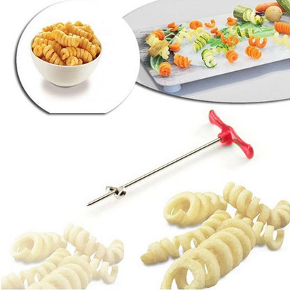 1PC Red Spiral Slicer, Radish Potato Spiral Cutter, Vegetables Fruits Spiral Twist Knife Scroller, Stainless Steel Magic Scroller Graters, Peelers and Slicers Specialty Appliances