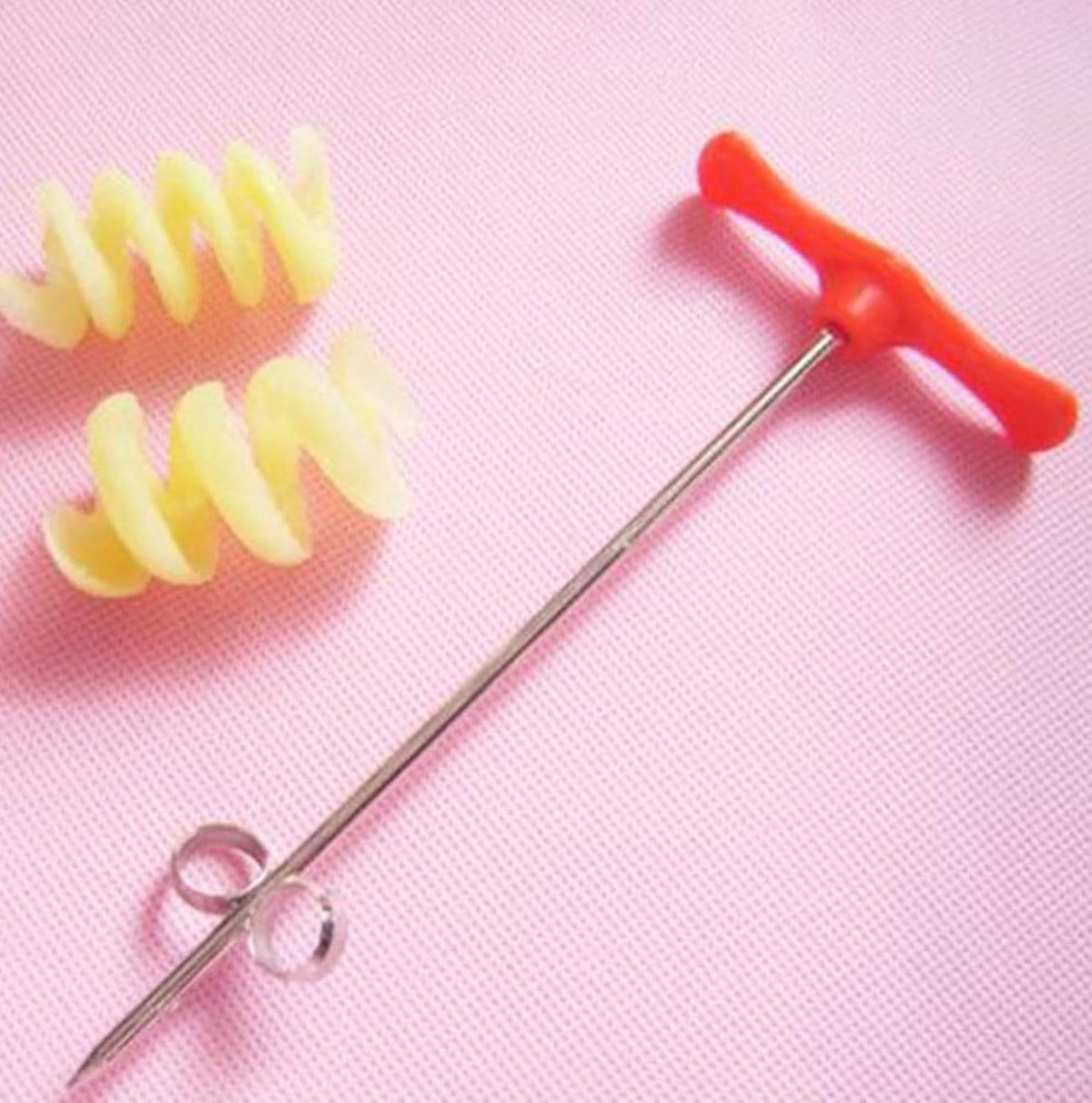 1PC Red Spiral Slicer, Radish Potato Spiral Cutter, Vegetables Fruits Spiral Twist Knife Scroller, Stainless Steel Magic Scroller Graters, Peelers and Slicers Specialty Appliances