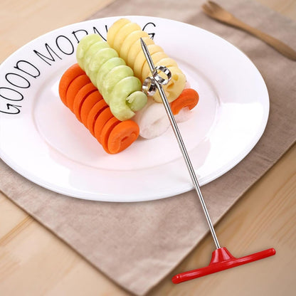 1PC Red Spiral Slicer, Radish Potato Spiral Cutter, Vegetables Fruits Spiral Twist Knife Scroller, Stainless Steel Magic Scroller Graters, Peelers and Slicers Specialty Appliances