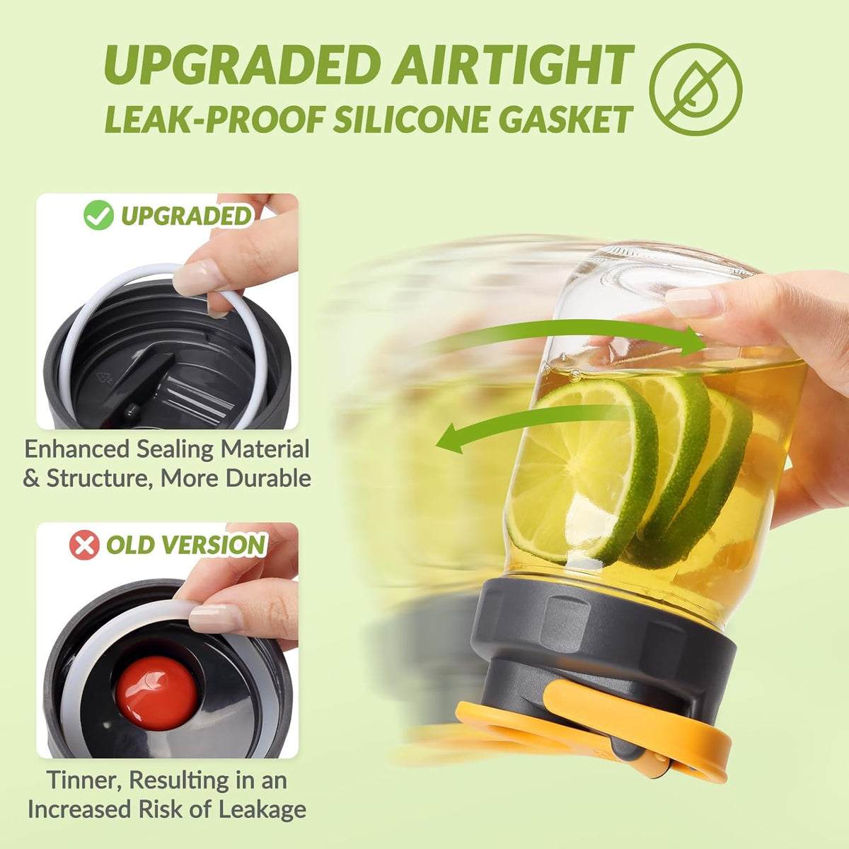 6 Pack Mason Jar Lids, Regular Mouth Pour Spout Flip Cap Lids for Ball Brand Mason Jars, Leak Proof Airtight for Drinking Salad Dressing & Food Storing (jars are not included)