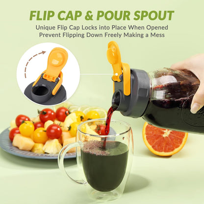6 Pack Mason Jar Lids, Regular Mouth Pour Spout Flip Cap Lids for Ball Brand Mason Jars, Leak Proof Airtight for Drinking Salad Dressing & Food Storing (jars are not included)