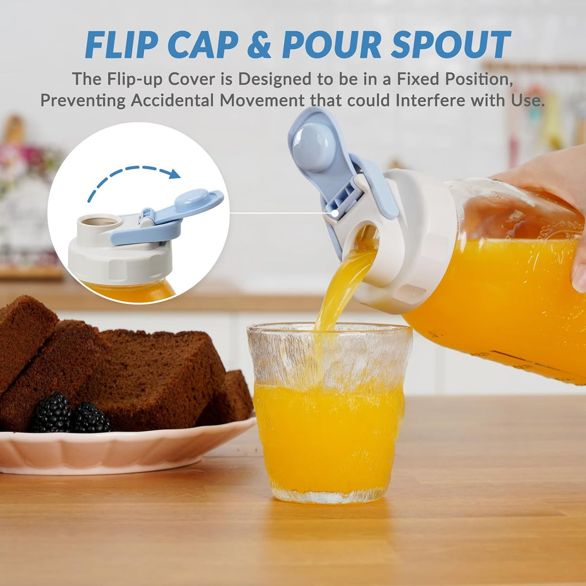 6 Pack Mason Jar Lids, Regular Mouth Pour Spout Flip Cap Lids for Ball Brand Mason Jars, Leak Proof Airtight for Drinking Salad Dressing & Food Storing (jars are not included)