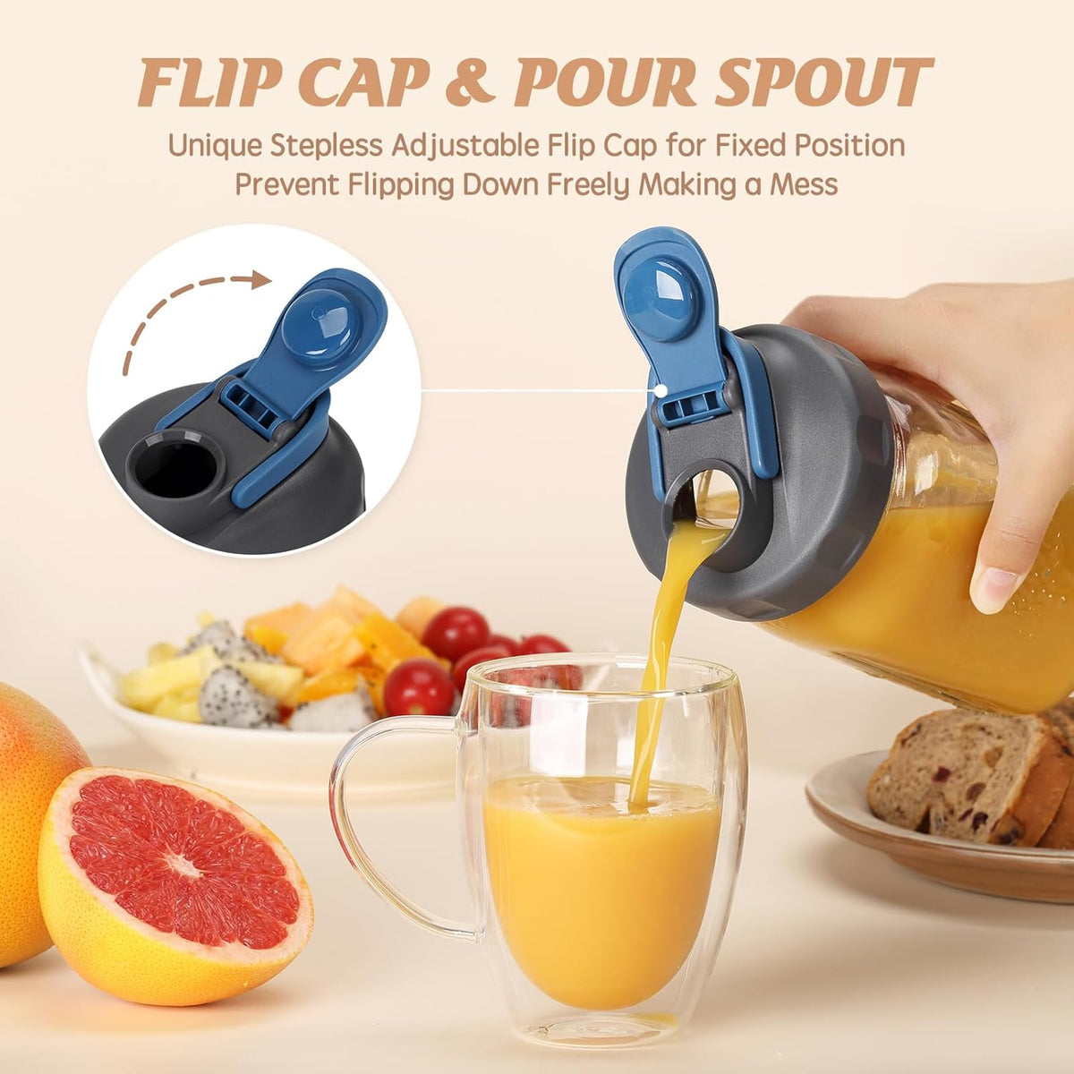 6 Pack Mason Jar Lids, Regular Mouth Pour Spout Flip Cap Lids for Ball Brand Mason Jars, Leak Proof Airtight for Drinking Salad Dressing & Food Storing (jars are not included)
