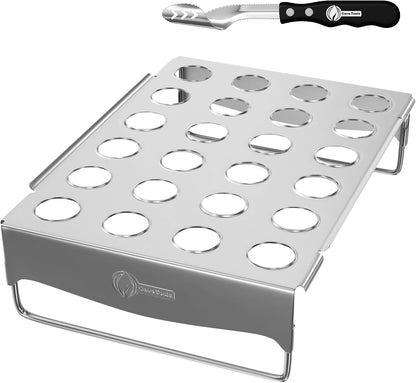 Jalapeno Pepper Corer and Deseeder to Peel or Slice Off Bell, Banana, or Chili Pepper Tops/Stems For Roasting Poppers on Grill, Smoker, or Oven - Kitchen and BBQ Accessories