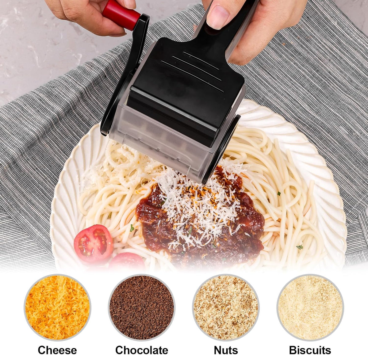 Rotary Parmesan cheese Grater, Cheese Grater Shredder Hand Crank