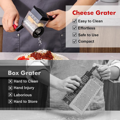 Rotary Parmesan cheese Grater, Cheese Grater Shredder Hand Crank