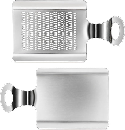 4.3" x 3" Stainless Steel Nutmeg Ginger Peeler, Mini Kitchen Grater Tool | Food Grade Spice, Garlic, Wasabi, Hard Cheese & Chocolate Grinder for Baking Cooking Seasoning, Rustproof