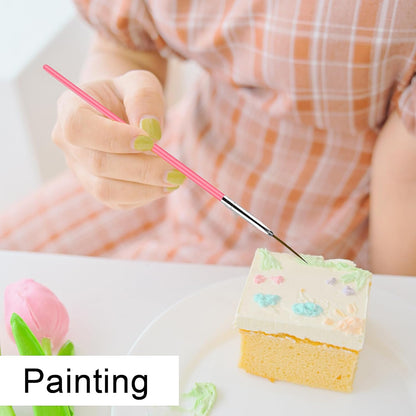 15Pcs Cake Decorating Brushes, Cake Painting Brushes Kit Food Safe Paint Brushes Multiple Function Cookie Brushes Fondant Sugar DIY Tool Set Candy Icing Pastry Brush for Baking(White)