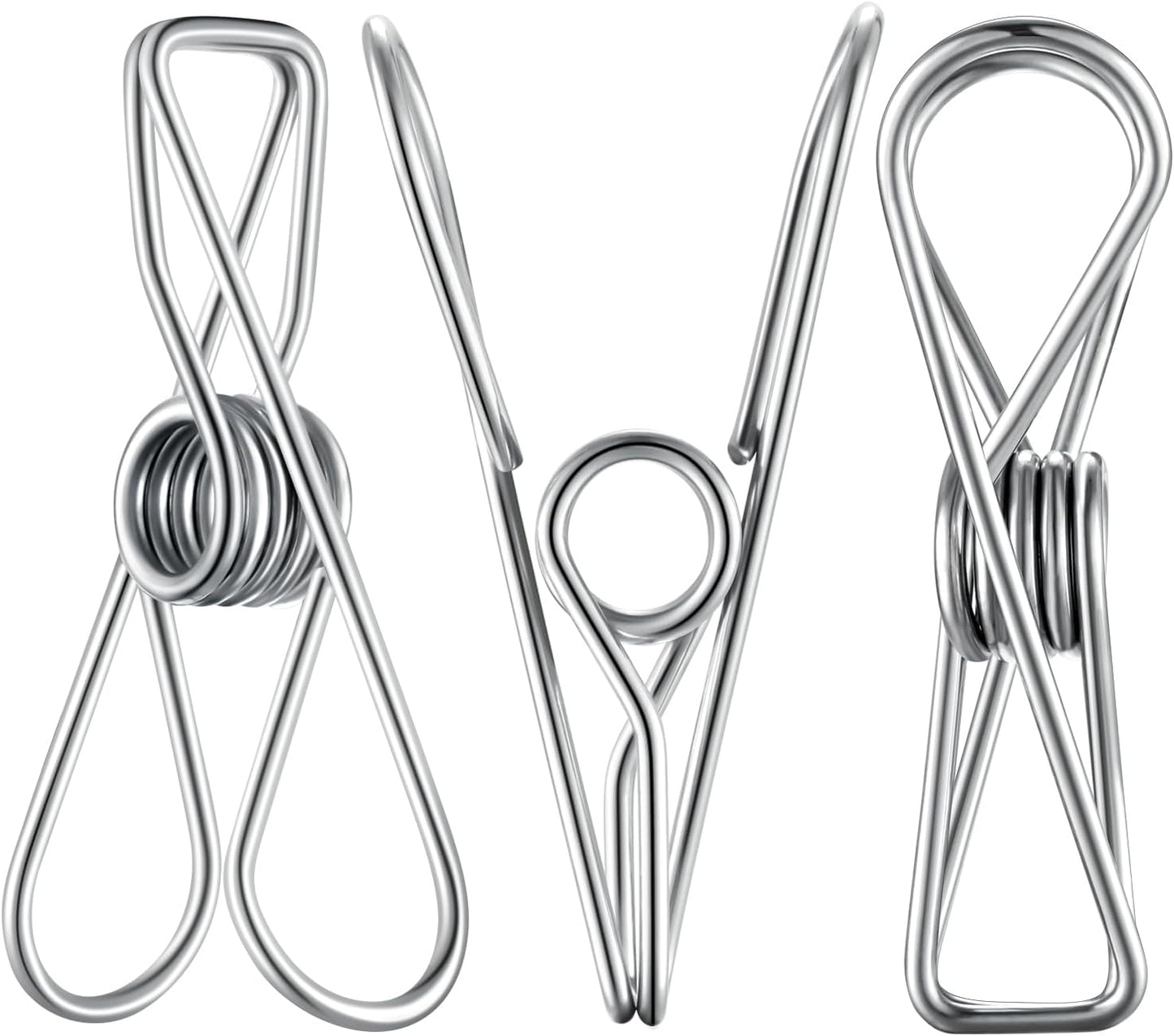 50 PCS Clothes Pins Heavy Duty Outdoor Metal Clothespins Laundry Bag Clips | pin stainless outdoor steel clothesline chip strong line wooden clothespin plastic bulk outside close cloths hanging bags