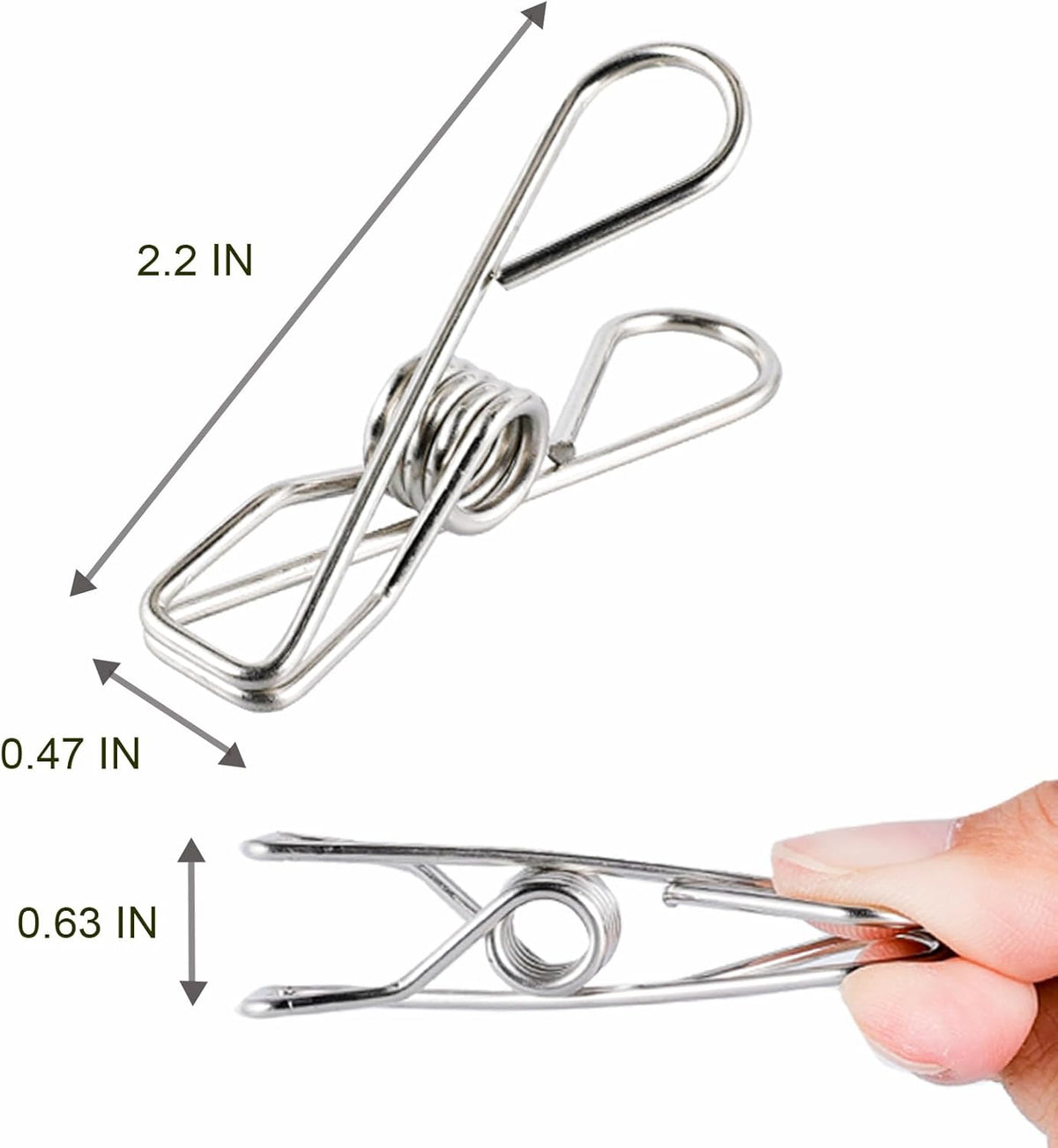 50 PCS Clothes Pins Heavy Duty Outdoor Metal Clothespins Laundry Bag Clips | pin stainless outdoor steel clothesline chip strong line wooden clothespin plastic bulk outside close cloths hanging bags