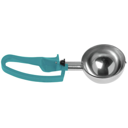 47389 S/S 6 Oz. / #5 Squeeze Disher with Teal Handle, Silver, 1 Count (Pack of 1)