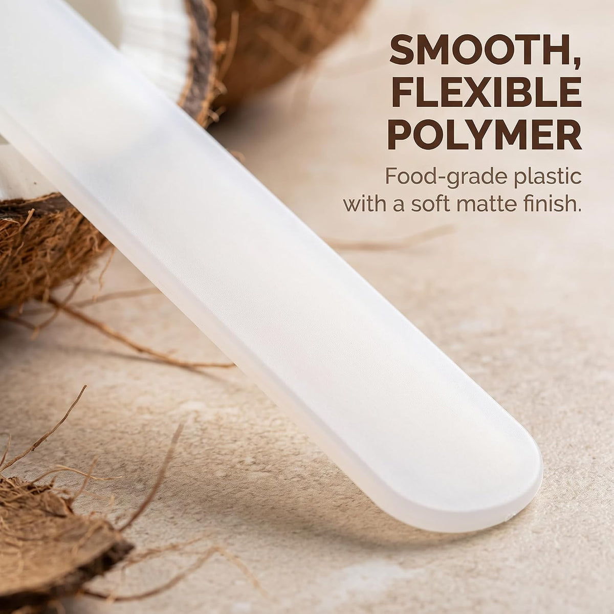 4 Pcs White Coconut Opener,Coconut Meat Scraper,Soft and Flexible Coconut Egg Tools Kitchen Utensils and Gadgets for Coconut Lovers Melon Ballers Melon Ballers