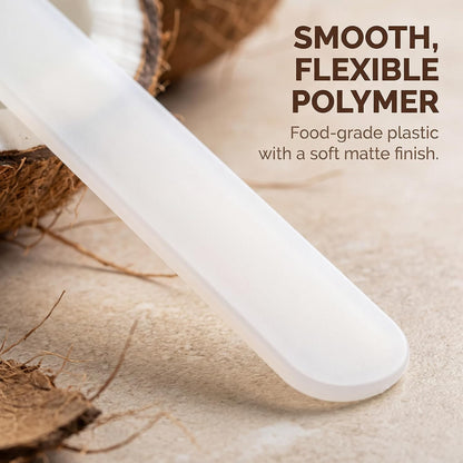 4 Pcs White Coconut Opener,Coconut Meat Scraper,Soft and Flexible Coconut Egg Tools Kitchen Utensils and Gadgets for Coconut Lovers Melon Ballers Melon Ballers