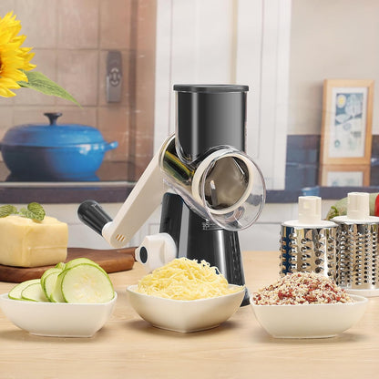 Rotary Cheese Grater Hand Crank Cheese Shredder, Black