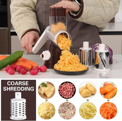 Rotary Cheese Grater Hand Crank Cheese Shredder, Black
