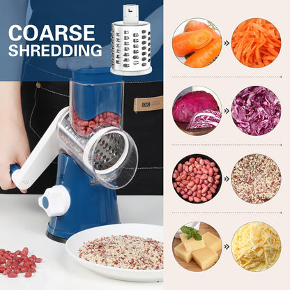 Rotary Cheese Grater Hand Crank Cheese Shredder, Black
