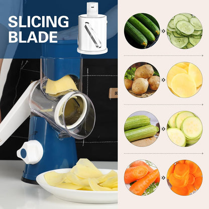 Rotary Cheese Grater Hand Crank Cheese Shredder, Black