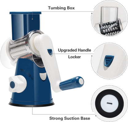 Rotary Cheese Grater Hand Crank Cheese Shredder, Black