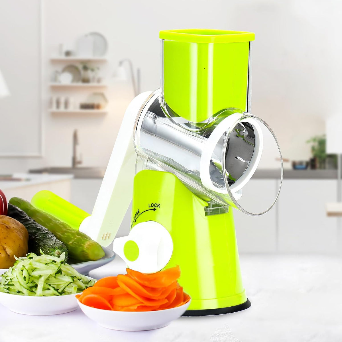 Rotary Cheese Grater Hand Crank Cheese Shredder, Black
