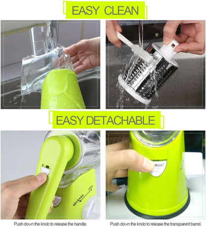 Rotary Cheese Grater Hand Crank Cheese Shredder, Black