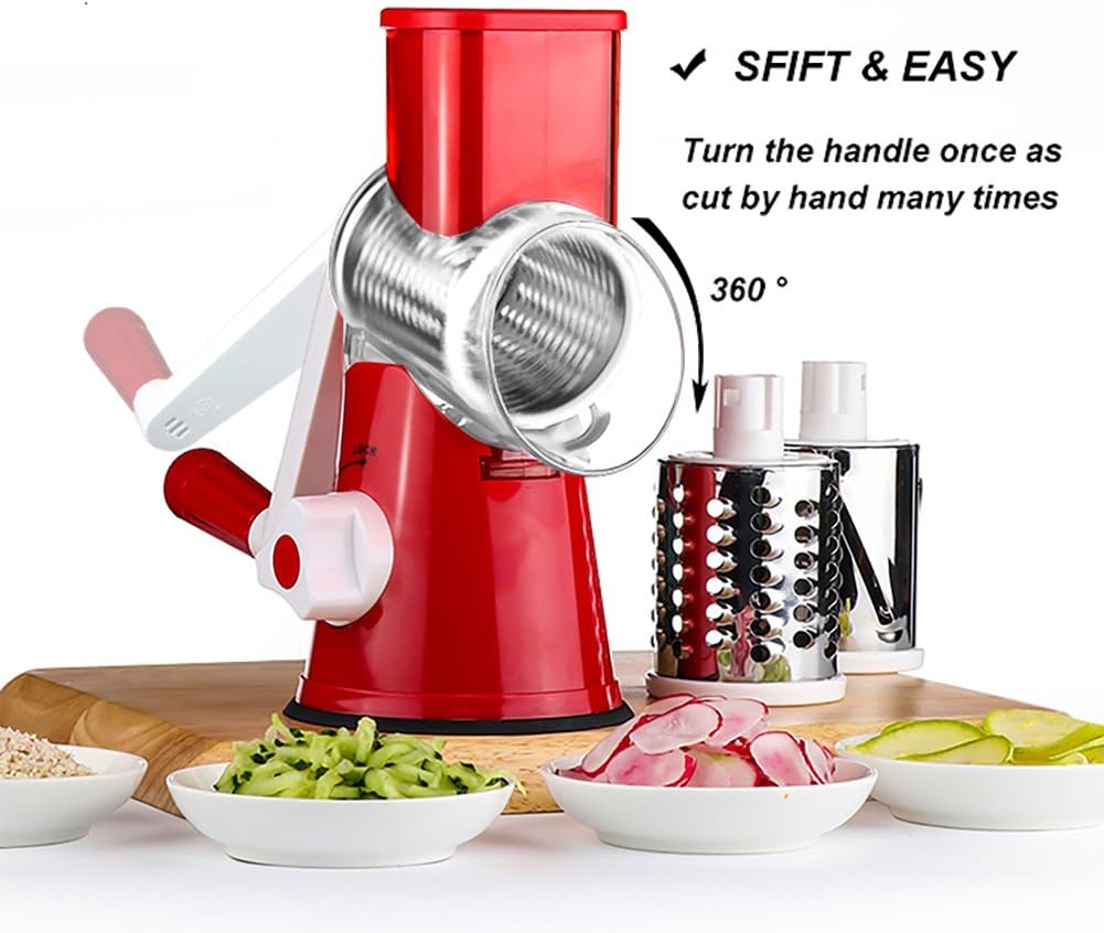 Rotary Cheese Grater Hand Crank Cheese Shredder, Black