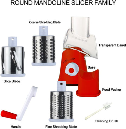 Rotary Cheese Grater Hand Crank Cheese Shredder, Black