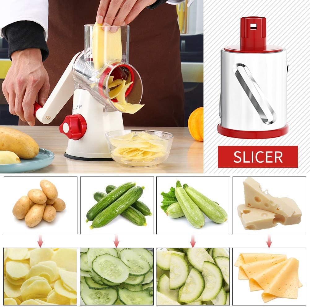 Rotary Cheese Grater Hand Crank Cheese Shredder, Black