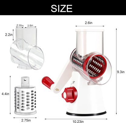Rotary Cheese Grater Hand Crank Cheese Shredder, Black