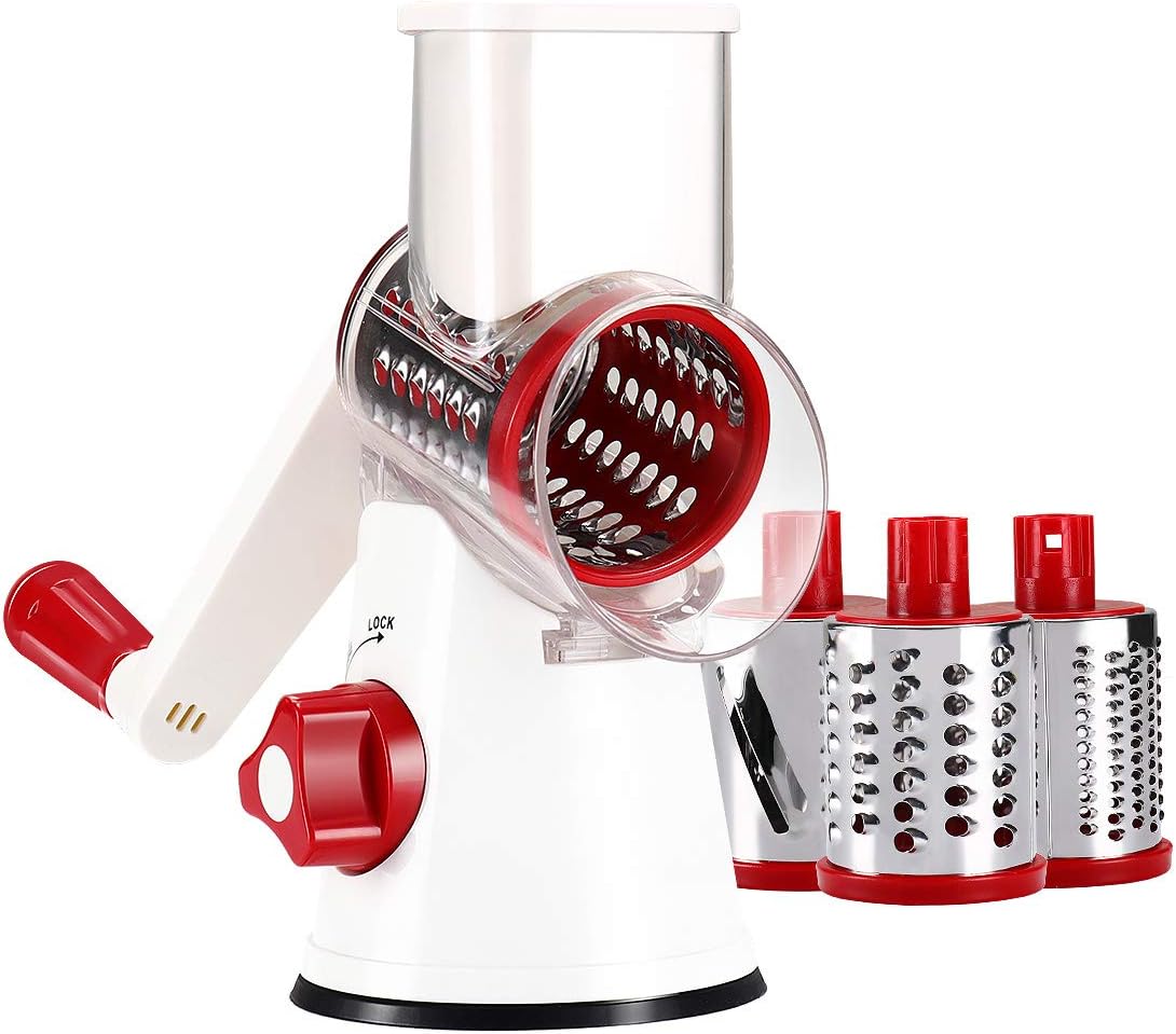 Rotary Cheese Grater Hand Crank Cheese Shredder, Black