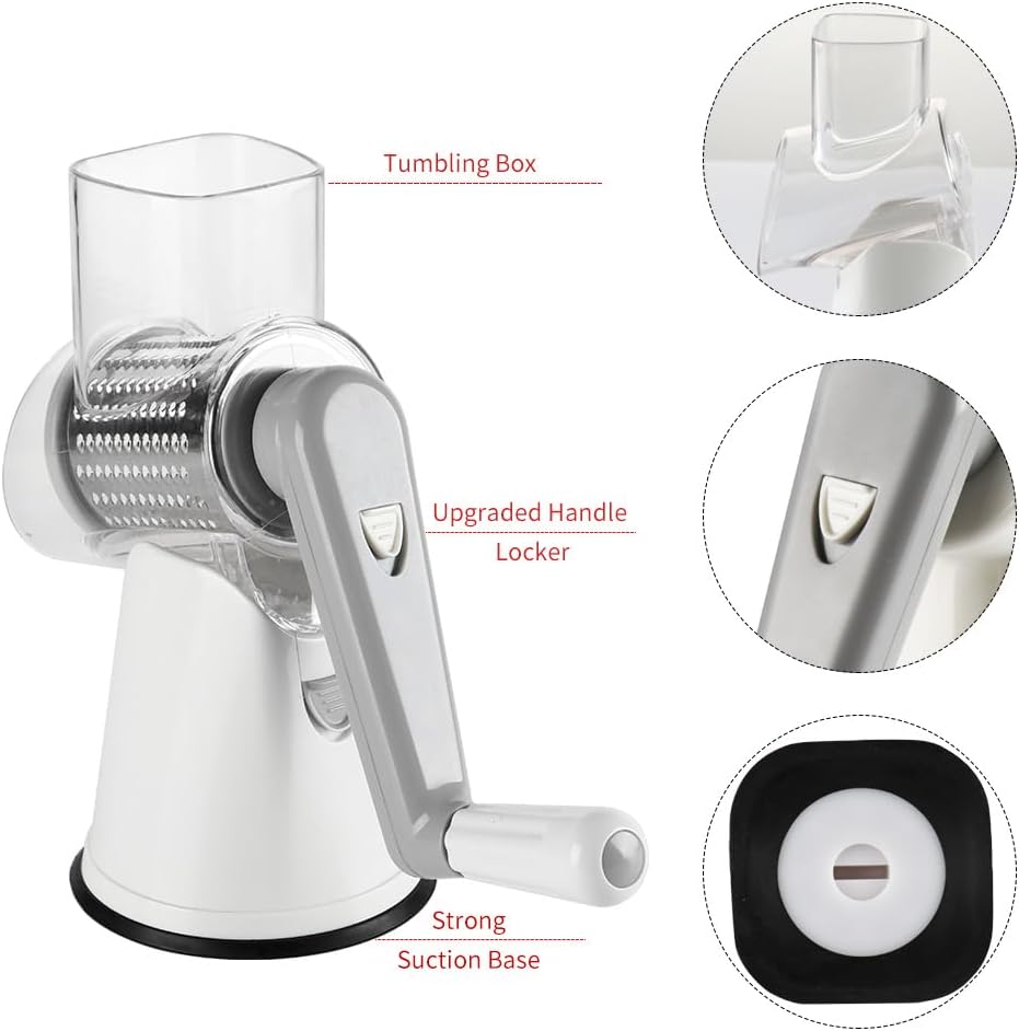 Rotary Cheese Grater Hand Crank Cheese Shredder, Black